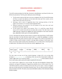 Operating Systems – Assignment 4 File Systems
