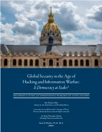 Proceedings of the 34Th International Workshop on Global Security
