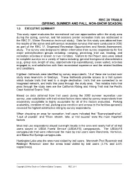 Rec 20 Trails (Spring, Summer and Fall, Non-Snow Season) 1.0 Executive Summary