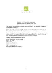 Request for Project/Programme Funding from the Adaptation Fund