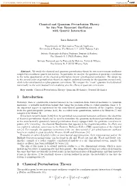 1 Introduction 2 Classical Perturbation Theory