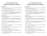 Answer These Calls to Action! Answer These Calls to Action!