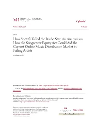 How Spotify Killed the Radio Star: an Analysis on How the Songwriter