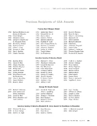 Previous Recipients of GSA Awards