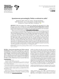 Spontaneous Poisoning by Talisia Esculenta in Cattle1 Jaianne K.A