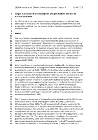 Target 4: Sustainable Consumption and Production and Use of Natural