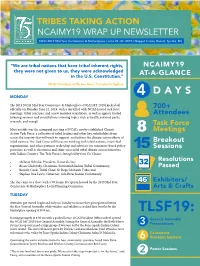 Tribes Taking Action Ncaimy19 Wrap up Newsletter