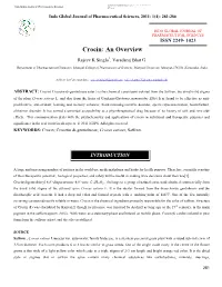 Crocin: an Overview