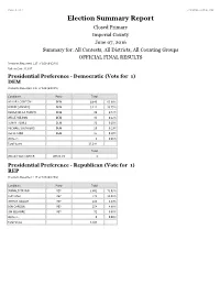 Election Summary Report