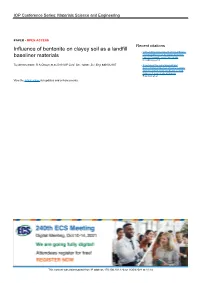 Influence of Bentonite on Clayey Soil As a Landfill Baseliner Materials