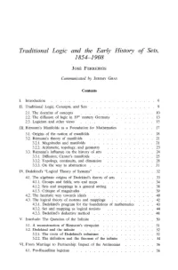 Traditional Logic and the Early History of Sets, 1854&#X2013