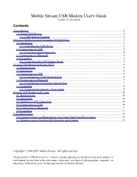 USB Modem User's Guide Version 1.59 for Palmos Contents 1.Introduction