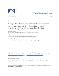 Using a Data-Driven Organizational Improvement Model to Engage an Interdisciplinary Team in Transforming a Public Women’S Health Clinic Kenneth J