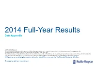 2014 Full-Year Results Data Appendix