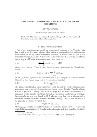 Conformal Geometry and Fully Nonlinear Equations 1