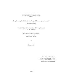Deep Learning Models for Spatio-Temporal Forecasting and Analysis