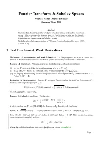 Fourier Transform & Sobolev Spaces