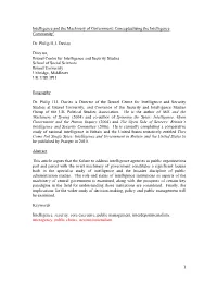 Intelligence As Public Administration