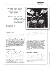 R O Cksch O Ol C Lassics Drum S G Rade 1 BACKGROUND INFO This Song, Apparently the Epitome of AC/DC's Life Constantly on the R