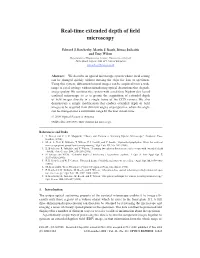 Real-Time Extended Depth of Field Microscopy