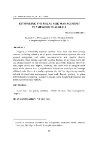 Rethinking the Fiscal Risk Management Framework in Algeria