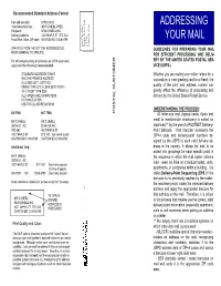 ADDRESSING YOUR MAIL - Prepared by the Southeast New Mailing Services And/Or Address Lists