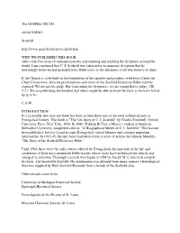 Data Collected on C.I. Scofield