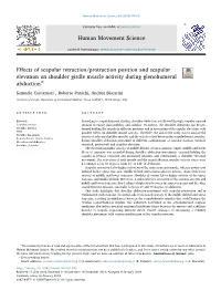 Effects of Scapular Retraction/Protraction Position And