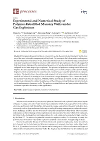 Experimental and Numerical Study of Polymer-Retrofitted Masonry Walls