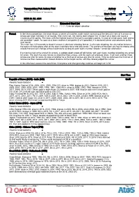 Extended Start List 拡張スタートリスト / Liste De Départ Détaillée