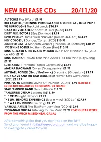 Spillers Records New Release List 20.11.20
