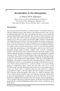 Acceleration in the Heliosphere