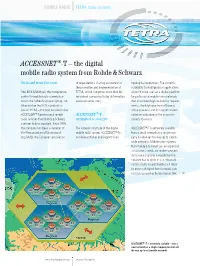 ACCESSNET®-T – the Digital Mobile Radio System from Rohde & Schwarz