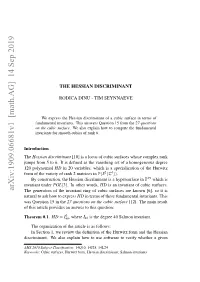Arxiv:1909.06681V1 [Math.AG] 14 Sep 2019