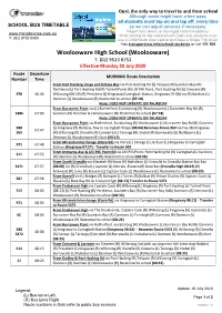 BUS TIMETABLE So We Can Adjust Services If Necessary