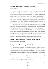 Chapter 4 Remote Sensing Background Introduction