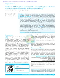 Incidence of Meningitis in Neonates with Late‑Onset Sepsis at a Tertiary