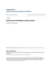 Ruffner Roots and Ramblings Catalog of Issues