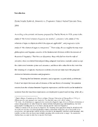 Introduction to Semantics Vs. Pragmatics
