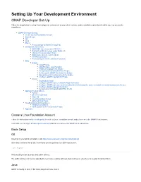 Setting up Your Development Environment ONAP Developer Set-Up