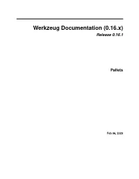 Werkzeug Documentation (0.16.X) Release 0.16.1