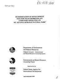 "."1' Bestavailable Copy Determination of Development Fees Fortelecomubroadcast Companies Operating on Mt.~Tangladrangenaturalpar~