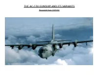 AC-130 GUNSHIP and ITS VARIANTS Research from 10/2010 AC-130
