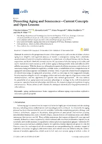 Dissecting Aging and Senescence—Current Concepts and Open Lessons