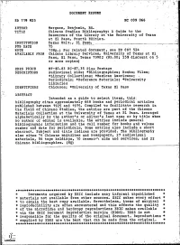 DOCUMENT RESUME Chicano Studies Bibliography