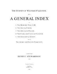 General Index and Name Lists
