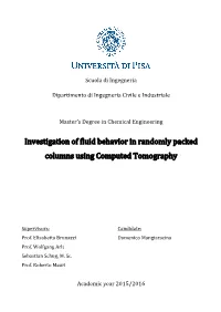 Investigation of Fluid Behavior in Randomly Packed Columns Using Computed Tomography