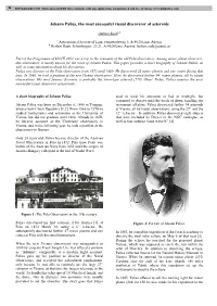 Johann Palisa, the Most Successful Visual Discoverer of Asteroids