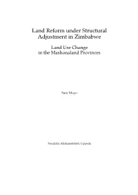 Land Reform Under Structural Adjustment in Zimbabwe