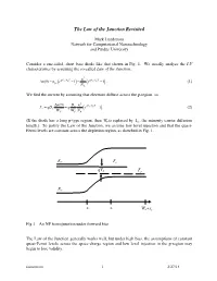Law of the Junction Revisited (Lundstrom)
